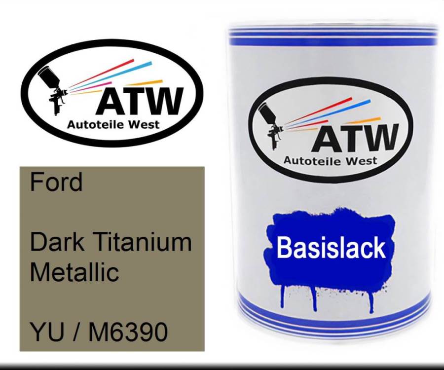Ford, Dark Titanium Metallic, YU / M6390: 500ml Lackdose, von ATW Autoteile West.